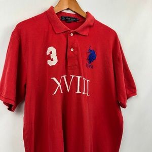 US POLO ASSN USPA Mens XXL Embroidered Red Polo